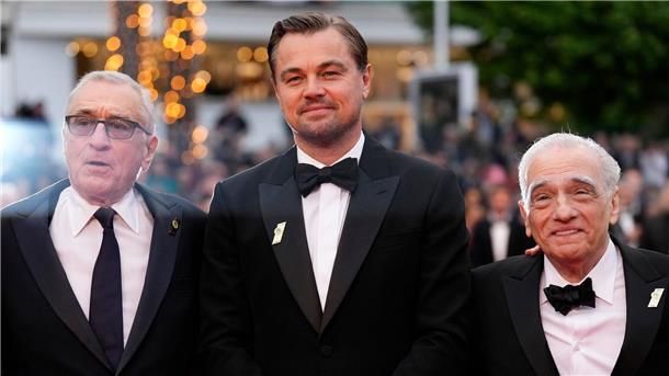 Robert De Niro (l-r), Leonardo DiCaprio und Martin Scorsese stellen „Killers of the Flower Moon“ bei den Filmfestspielen in Cannes vor.