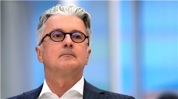 Rupert Stadler, ehemaliger Vorstandsvorsitzender des deutschen Automobilherstellers Audi, beim Prozess zum Dieselskandal im Münchener Landgericht.