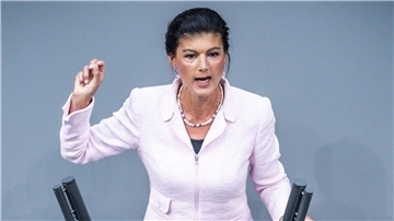 Sahra Wagenknecht bei einer Bundestagsdebatte.