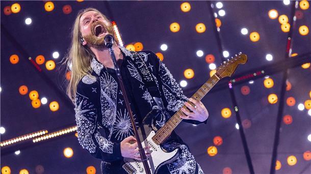 Sam Ryder bei der ersten Generalprobe für das Finale des Eurovision Song Contest (ESC) 2022.