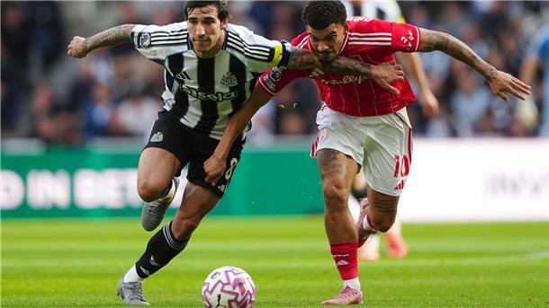 Woltemade schießt Newcastle zum Sieg Sandro Tonali (links) setzte sich mit Newcastle gegen Nottingham durch.