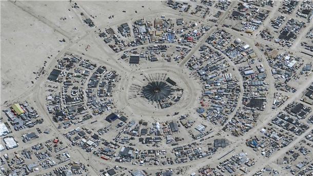 Satellitenfoto vom Burning Man Festival am 28. August.