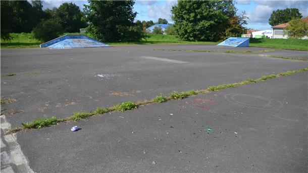 Unkraut bricht durch den Asphalt.