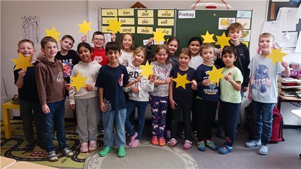 Zweitklässler der Grundschule Klenkendorfer Mühle in Brillit.