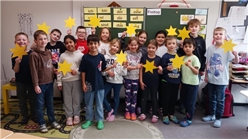 Zweitklässler der Grundschule Klenkendorfer Mühle in Brillit.