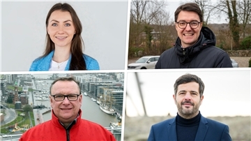 Sie möchten nach Berlin (im Uhrzeigersinn): Sandra Schmull (CDU, Bremerhaven), Christoph Frauenpreiß (CDU, Landkreis Cuxhaven), Daniel Schneider (SPD, Landkreis Cuxhaven) und Uwe Schmidt (SPD, Bremerhaven).