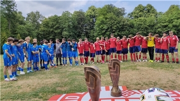 Siegerehrung nach dem Pokalfinale der C-Junioren.