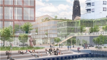 So entwirft der Architekt Andreas Heller das Zukunftsbild der Columbusstraße - hier mit Blick auf Ex-Karstadt.