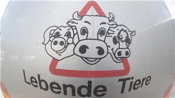 Ein Schild mit der Aufschrift "Lebende Tiere".