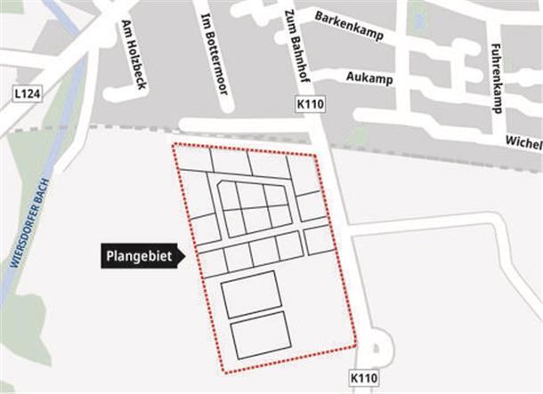 So könnte das Gewerbegebiet Heeslingen Süd mit dem anschließenden Sportpark an der Wiersdorfer Straße zugeschnitten werden. 