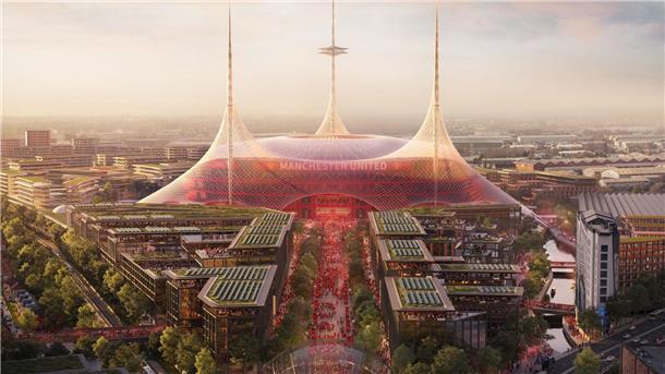 Manchester United will neues Megastadion bauen So könnte das neue Stadion von Manchester United aussehen. Noch ist die Entscheidung nicht endgültig.
