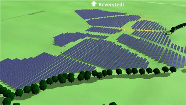 So könnte der eine der beiden Solarparks in der Nähe von Bokel einmal aussehen.