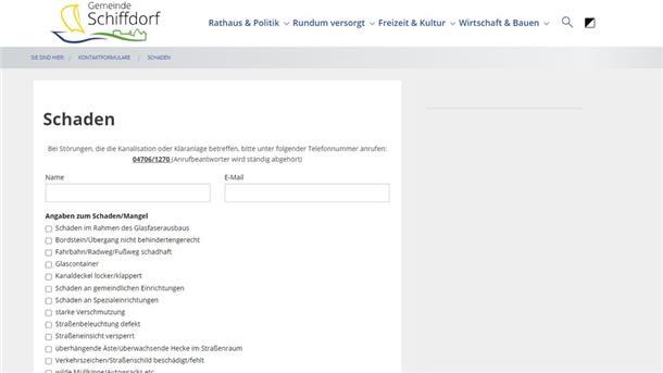 Screenshot einer Homepage.