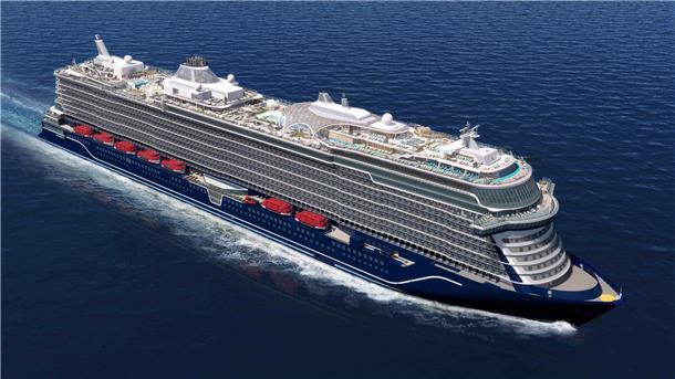 So soll das achte Schiff von Tui Cruises aussehen, das zum Jahreswechsel 2024/25 kommt. Name: noch nicht bekannt. Gut möglich, dass er nicht «Mein Schiff 8» lauten wird.