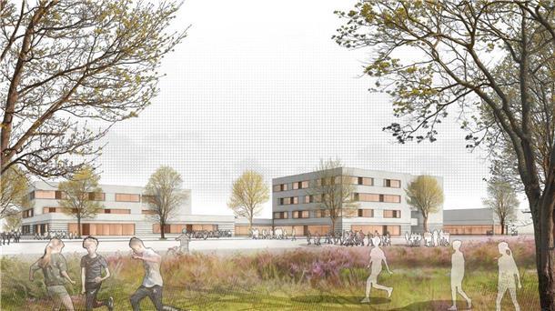 So soll das Schulzentrum Hamburger Straße aussehen, in das die Oberschule Geestemünde und die Allmersschule einziehen werden.