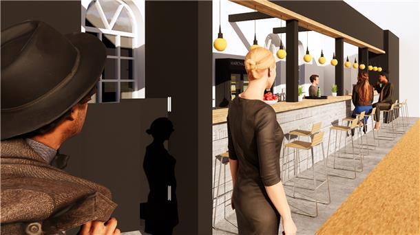 So soll der neue Tresen- und Theken der Markthalle in Rodenkirchen künftig aussehen. Die Politik hat den Plänen der Architekten Bolte und Schramm bereits zugestimmt.