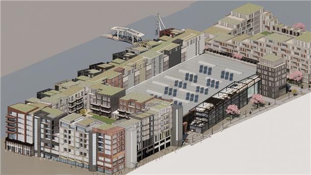 So sollen die Bauabschnitte 1 + 2 des künftigen Werftquartiers aussehen. Rund 40 Millionen Euro will die Seebeck Werftquartier GmbH in den nächsten drei Jahren in Neu- und Umbauten investieren.