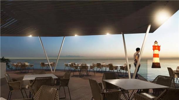 Darstellung einer Aussichtsplattform für den Leuchtturm Roter Sand bei Bremerhaven