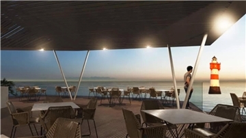 Darstellung einer Aussichtsplattform für den Leuchtturm Roter Sand bei Bremerhaven
