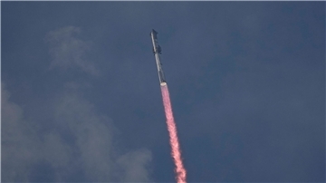 SpaceX’s Mega-Rakete Starship startet zu ihrem dritten Testflug von der Starbase in Boca Chica.