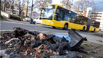 Spuren der Krawalle in der Silvesternacht im Berliner Bezirk Neukölln.
