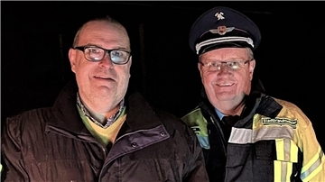 Bürgermeister Thorsten Krüger und Stadtbrandmeister Friedrich Meyerherm.