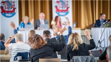 Stadtverordnetenversammlung im Ella-Kappenberg-Saal der Volkshochschule im September 2023. Foto: Hartmann