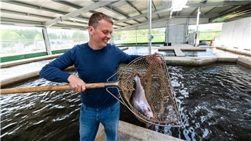 Stephan Winkelmann, Geschäftsführer von Heidefisch, bietet nicht nur das Fleisch der Forellen, sondern auch den Kavier zum Verkauf an.