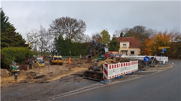 Stotels unfallträchtige Kreuzung (Burgstraße/L135) wird umgebaut. Im ersten Bauabschnitt geht es um die Rechtsabbiegerspur aus Richtung Bremerhaven.