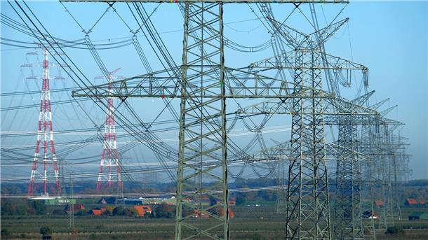 Verivox: Stromnetzgebühren steigen 2023 stark Strommasten in der Nähe von Stade.