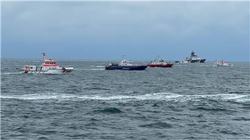 Suche nach vermissten Seeleuten nach der Kollision zweier Frachter in der Nordsee.