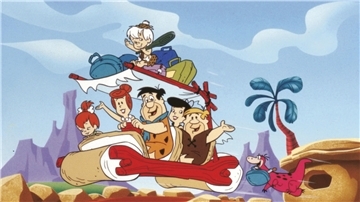 Szene aus der Zeichentrickserie "Familie Feuerstein".