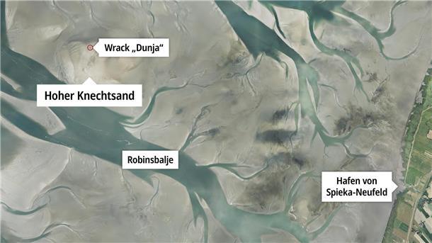 Eine Draufsicht über den Großen Knechtsand.