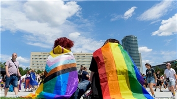 Teilnehmer der Pride-Parade in Bratislava.