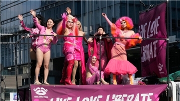 Teilnehmer des „Seoul Queer Culture Festivals“ in Seoul.