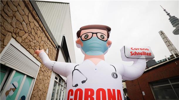Teststation für Corona-Schnelltests im Frühjahr 2022. „Eine Aufarbeitung heißt für mich, das Land (...) wieder zusammenzuführen“, sagt Vize-Kanzler Habeck.