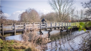 Teure Brücke. Der Neubau der Teichbrücke Reinkenheide kostet fast eine halbe Million Euro.