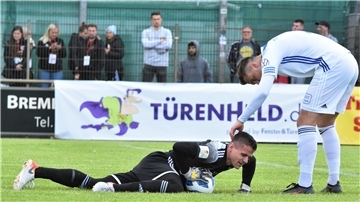 Torge Wiedenroth, Torhüter der Leher TS, im Pokalfinale gegen den Bremer SV