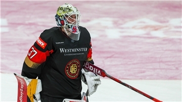 Torwart Maxilian Franzreb von den Fischtown Pinguins wurde zum deutschen Spieler der Partie gegen die Slowakei gewählt.