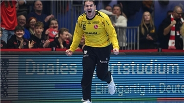 Torwart Nebojsa Simic war der Matchwinner für die MT Melsungen.