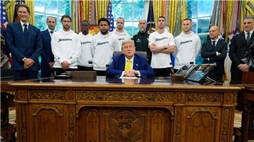 Trump empfing das italienische Team im Weißen Haus.