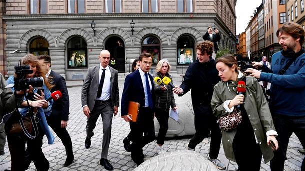 Kristersson neuer Ministerpräsident in Schweden Ulf Kristersson (M), Vorsitzender der Moderaten Sammlungspartei, trifft am schwedischen Parlament ein.