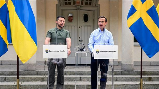 Selenskyj zu Besuch in Schweden Ulf Kristersson und Wolodymyr Selenskyj informieren über die Ergebnisse der Gespräche.
