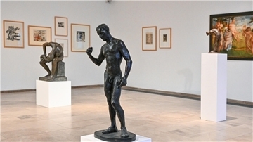 Um Bewegung geht es in diesem Raum der Ausstellung, die Werke aus der Sammlung präsentiert, ohne etwas über die Arbeiten zu verraten.