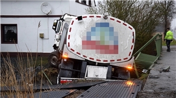 Verunglückter Milchlaster