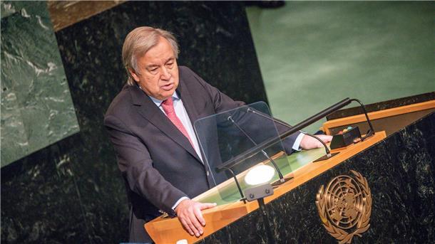 UN-Generalsekretär António Guterres vor der Vollversammlung in New York.