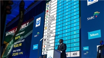 „Unser Volk hat gesprochen, ob es uns gefällt oder nicht“, sagte Präsident Cyril Ramaphosa nach Verkündung der Endergebnisse.