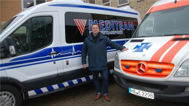 Unternehmer Christian Albers befürchtet eine Versorgungslücke im Landkreis, wenn private Krankentransportfirmen ausgebootet werden.