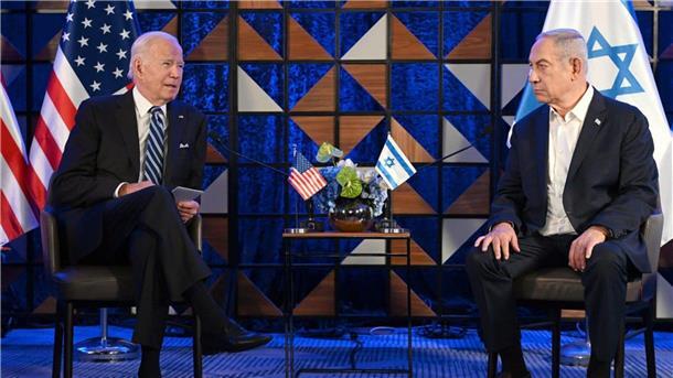 US-Präsident Joe Biden (l.) und Israels Premier bei einem Treffen in Tel Aviv im Oktober vergangenen Jahres.