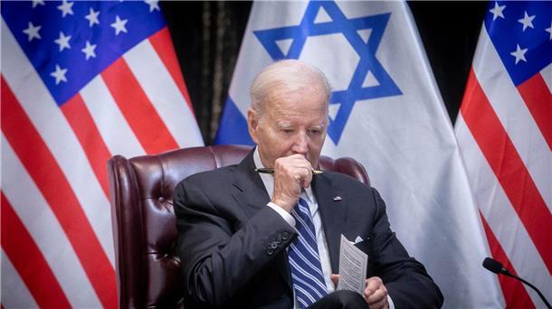 US-Präsident Joe Biden macht eine Pause während eines Treffens mit dem israelischen Premierminister Netanjahu.